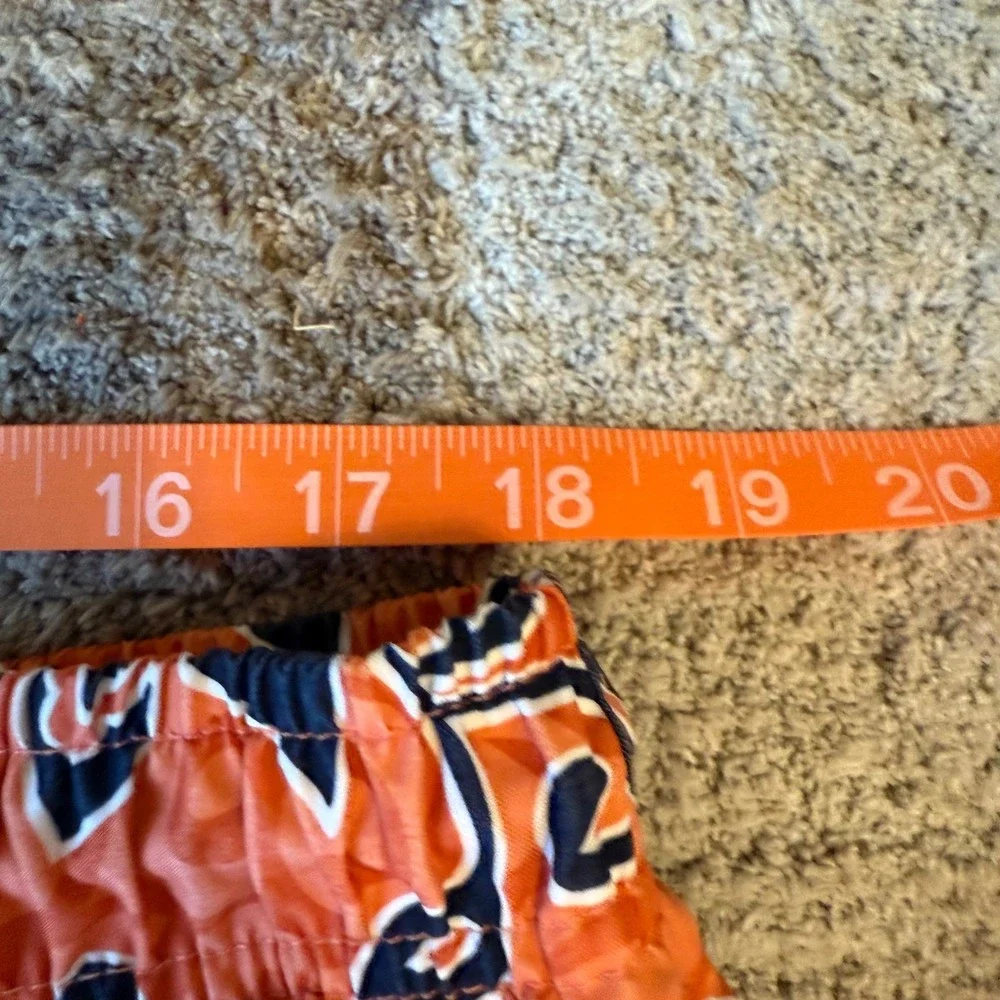 Mens‎ Orange Floral Hibiscus Swim Trunks Mesh Lined Board Shorts Size L 36-38